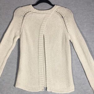 B B DAKOTA Fly-Away Back Scoop Neck Long Sleeve Sweater with Open Knit Detail